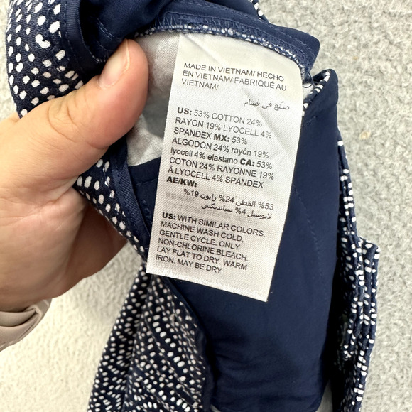 Chicos‎ Pants Womens 12 Blue polka Dot Ankle Stretch Comfort Preppy Twee Career - Picture 8 of 8